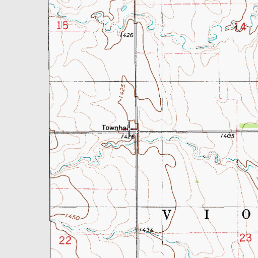 Topographic Map of Viola Townhall, SD
