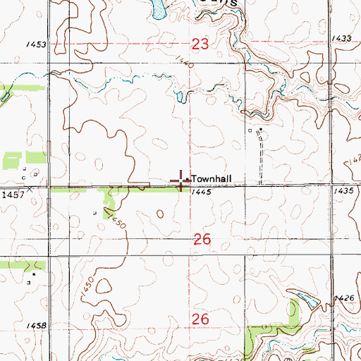 Topographic Map of Bristol Townhall, SD