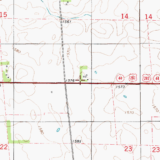 Topographic Map of Grandview Townhall, SD