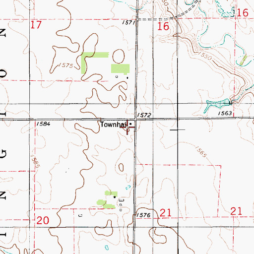 Topographic Map of Washington Townhall, SD