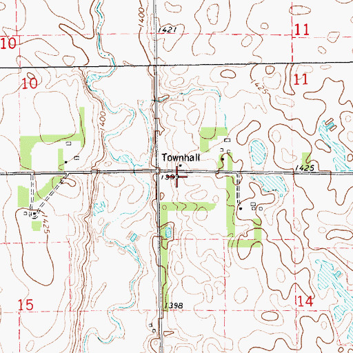 Topographic Map of Rosewell Townhall, SD