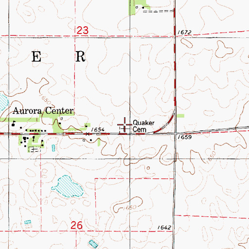 Topographic Map of Quaker Cemetery, SD