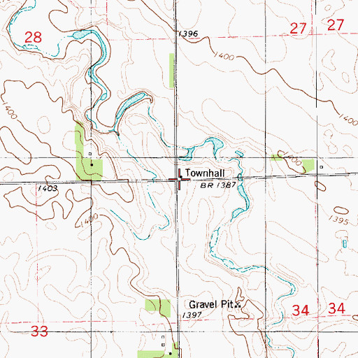 Topographic Map of Palatine Townhall, SD