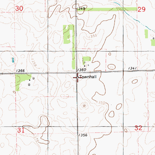 Topographic Map of Prosper Townhall, SD