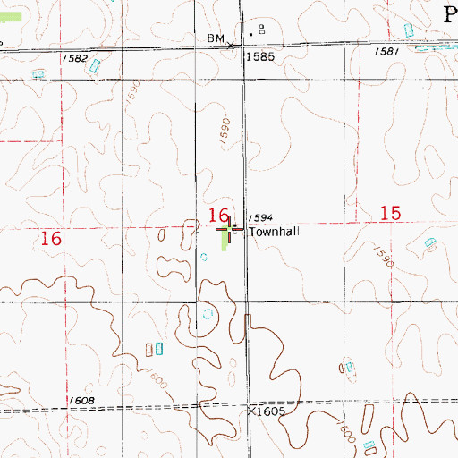 Topographic Map of Pleasant Lake Townhall, SD