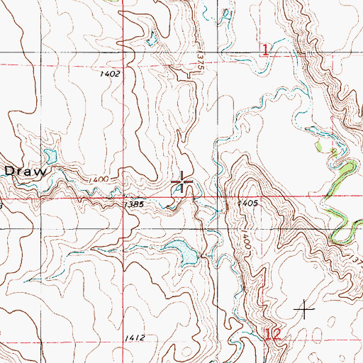 Topographic Map of Piersons Draw, SD