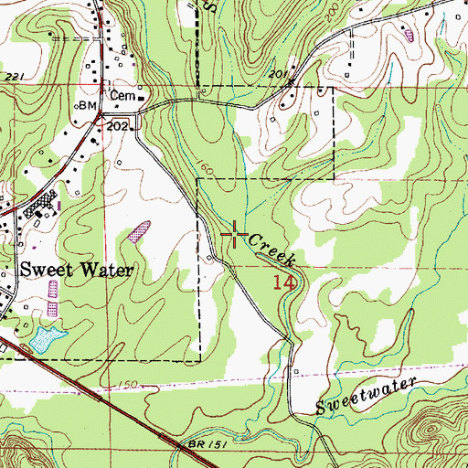 Topographic Map of Sheep Branch, AL