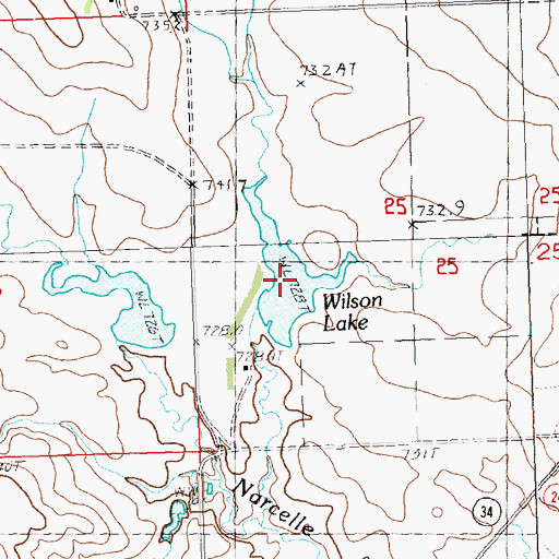 Topographic Map of Wilson Lake, SD