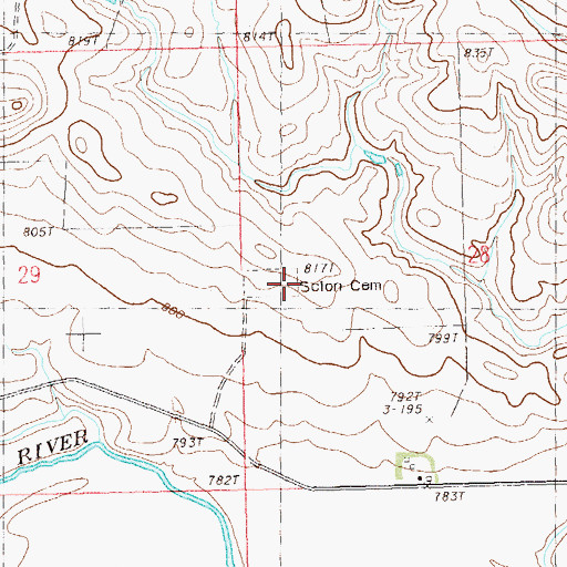 Topographic Map of Scion - Glendo Cemetery, SD