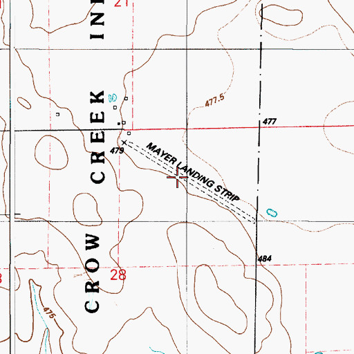 Topographic Map of Mayer Landing Strip (historical), SD