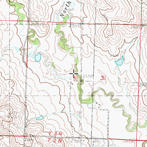 Topographic Map of North Fork Deadmans Creek, SD