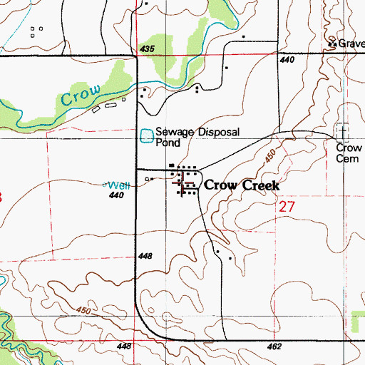 Topographic Map of Crow Creek, SD