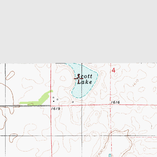 Topographic Map of Scott Lake, SD