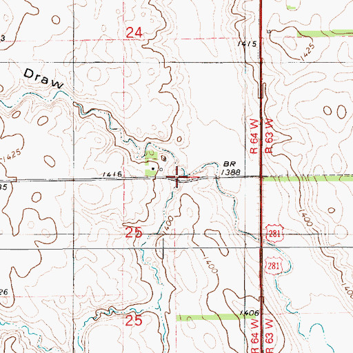 Topographic Map of Donegans Draw, SD