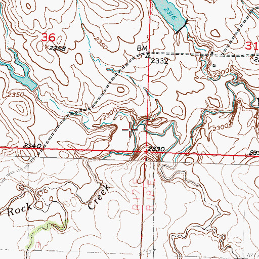 Topographic Map of South Fork Flint Rock Creek, SD