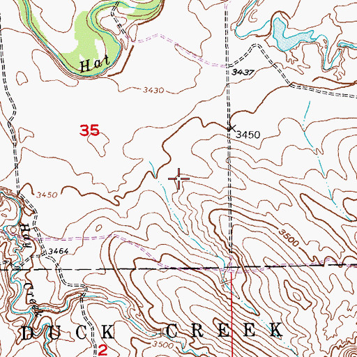 Topographic Map of Lightning Draw, SD