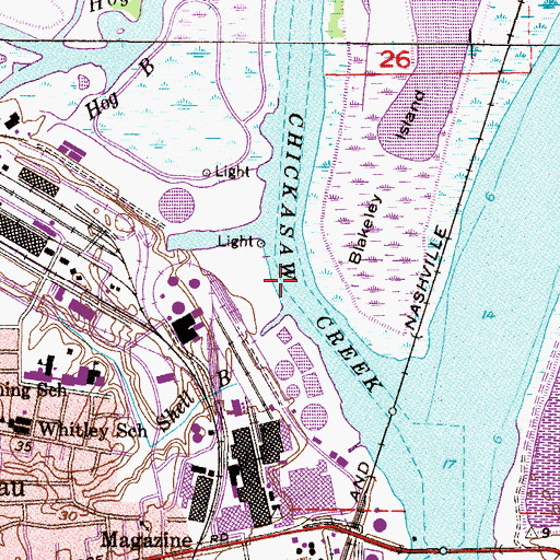 Topographic Map of Shell Bayou, AL