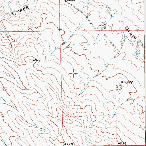 Topographic Map of Coyote Creek, SD