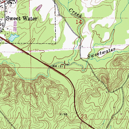 Topographic Map of Shell Creek, AL