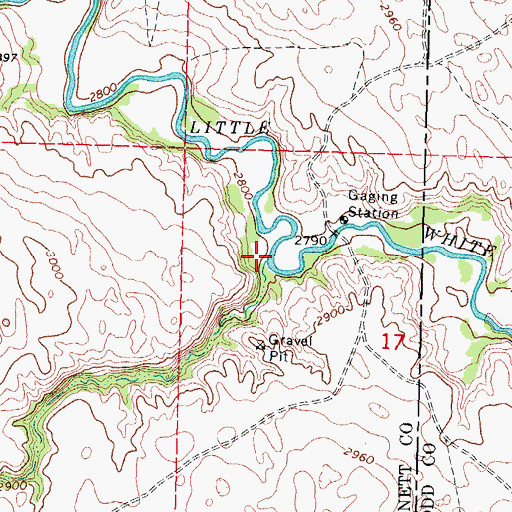Topographic Map of Cedar Creek, SD