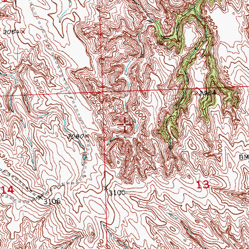 Topographic Map of Mousseaux Creek, SD