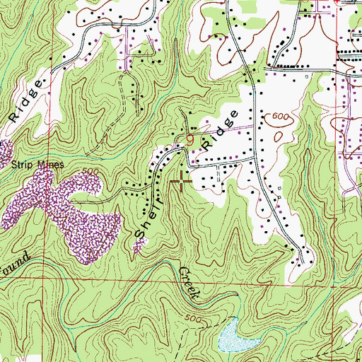 Topographic Map of Shell Ridge, AL