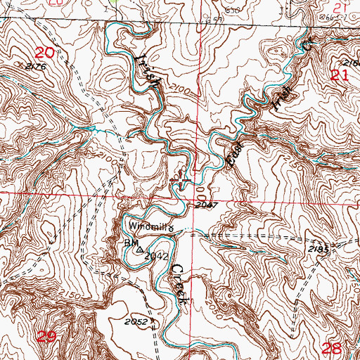 Topographic Map of East Irish Creek, SD