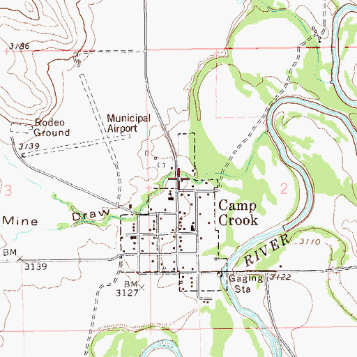 Topographic Map of Hoag Coal Mine Draw, SD