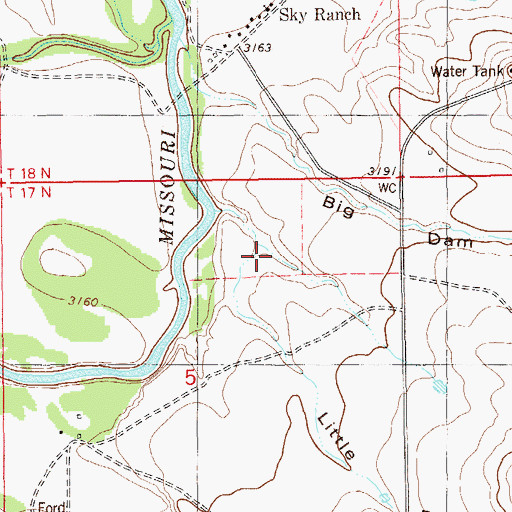 Topographic Map of Little Dam Draw, SD