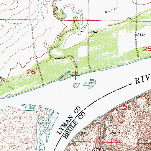 Topographic Map of American Crow Creek, SD