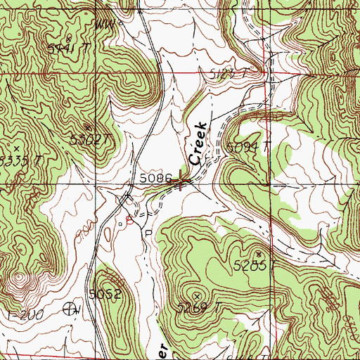 Topographic Map of Bear Run, WY