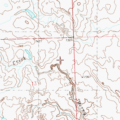 Topographic Map of Berry Creek, SD