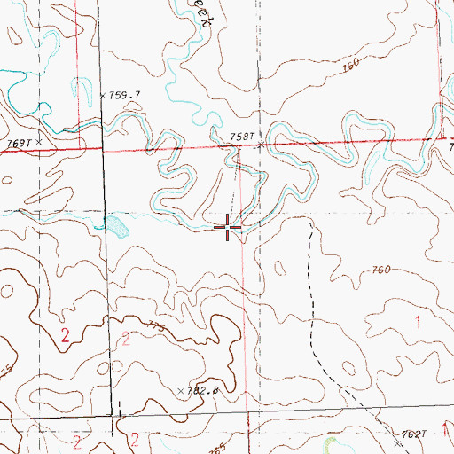 Topographic Map of Big Meadow Creek, SD