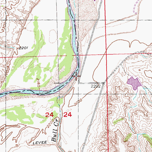 Topographic Map of Bull Creek, SD