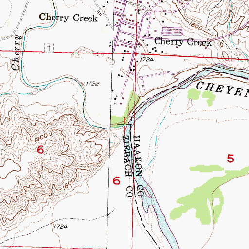 Topographic Map of Cherry Creek, SD