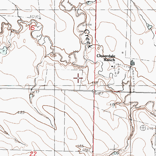 Topographic Map of Cottonwood Creek, SD