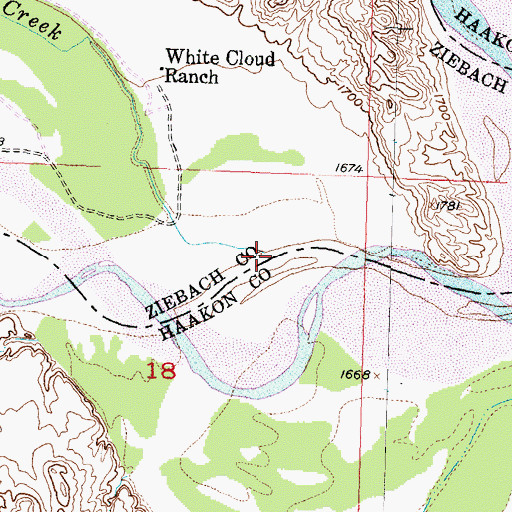 Topographic Map of Cottonwood Creek, SD
