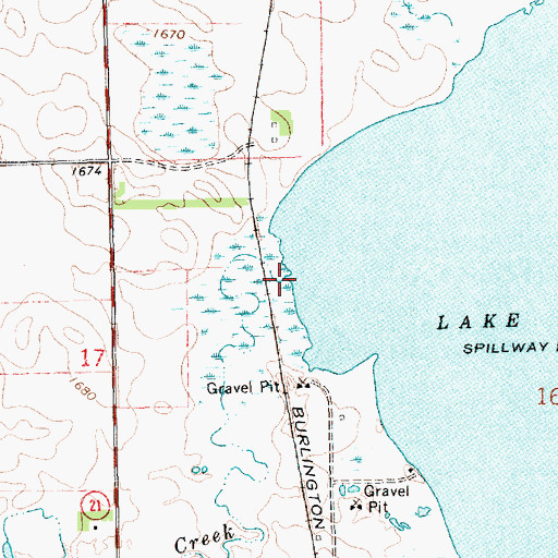 Topographic Map of Dolph Creek, SD