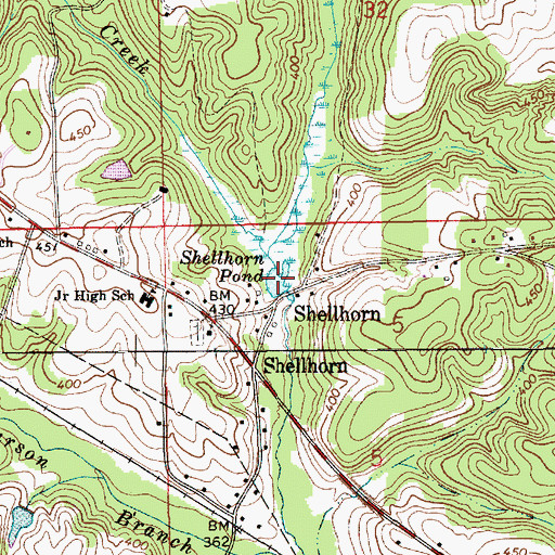 Topographic Map of Shellhorn Pond, AL