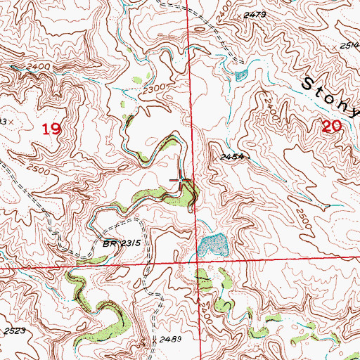 Topographic Map of East Fork Deep Creek, SD