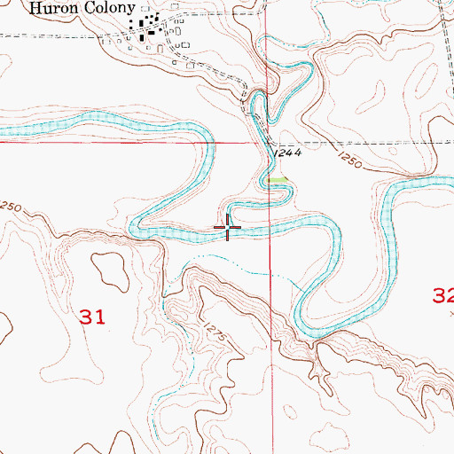 Topographic Map of Foster Creek, SD