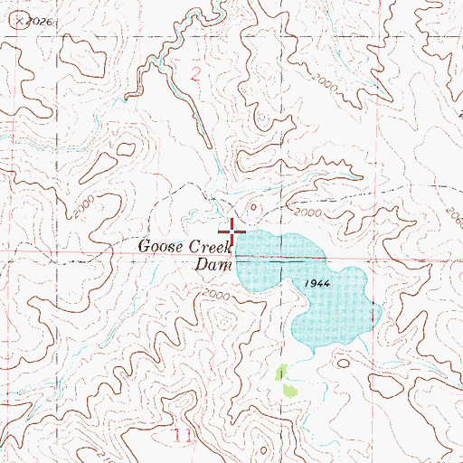 Topographic Map of Goose Creek Dam, SD