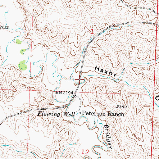 Topographic Map of Haxby Draw, SD