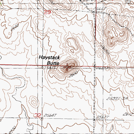 Topographic Map of Haystack Butte, SD
