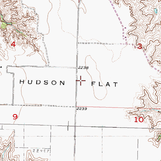 Topographic Map of Hudson Flat, SD