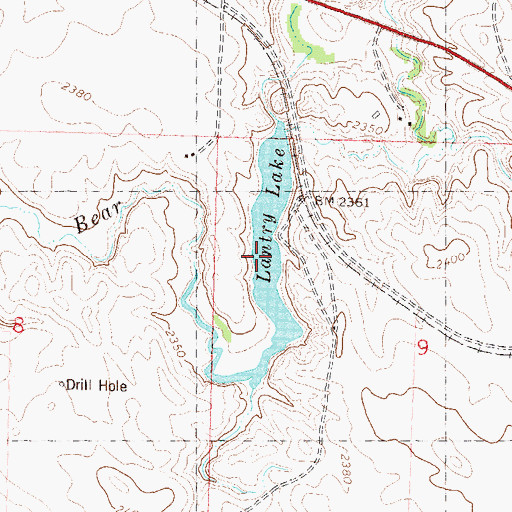 Topographic Map of Lantry Lake, SD