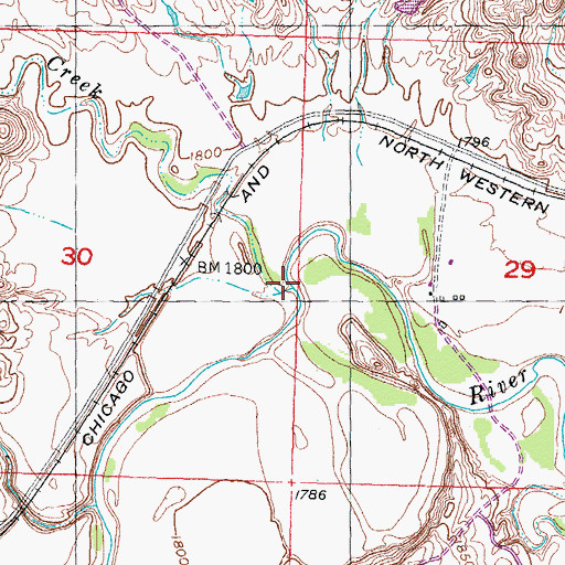 Topographic Map of Little Prairie Dog Creek, SD