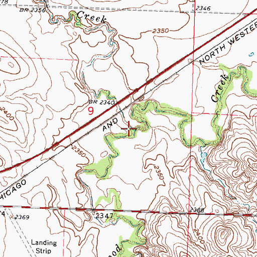 Topographic Map of Lone Tree Creek, SD