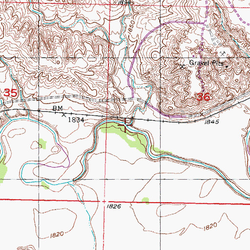 Topographic Map of Lone Tree Creek, SD