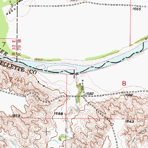 Topographic Map of Louis Creek, SD